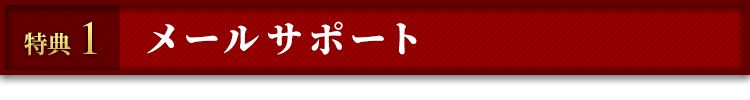 特典１、メールサポート